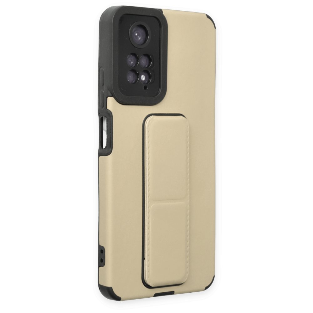 Redmi Note 11S Kılıf Mega Standlı Silikon - Gold Redmi Note 11S Kılıf Mega Standlı Silikon - Gold