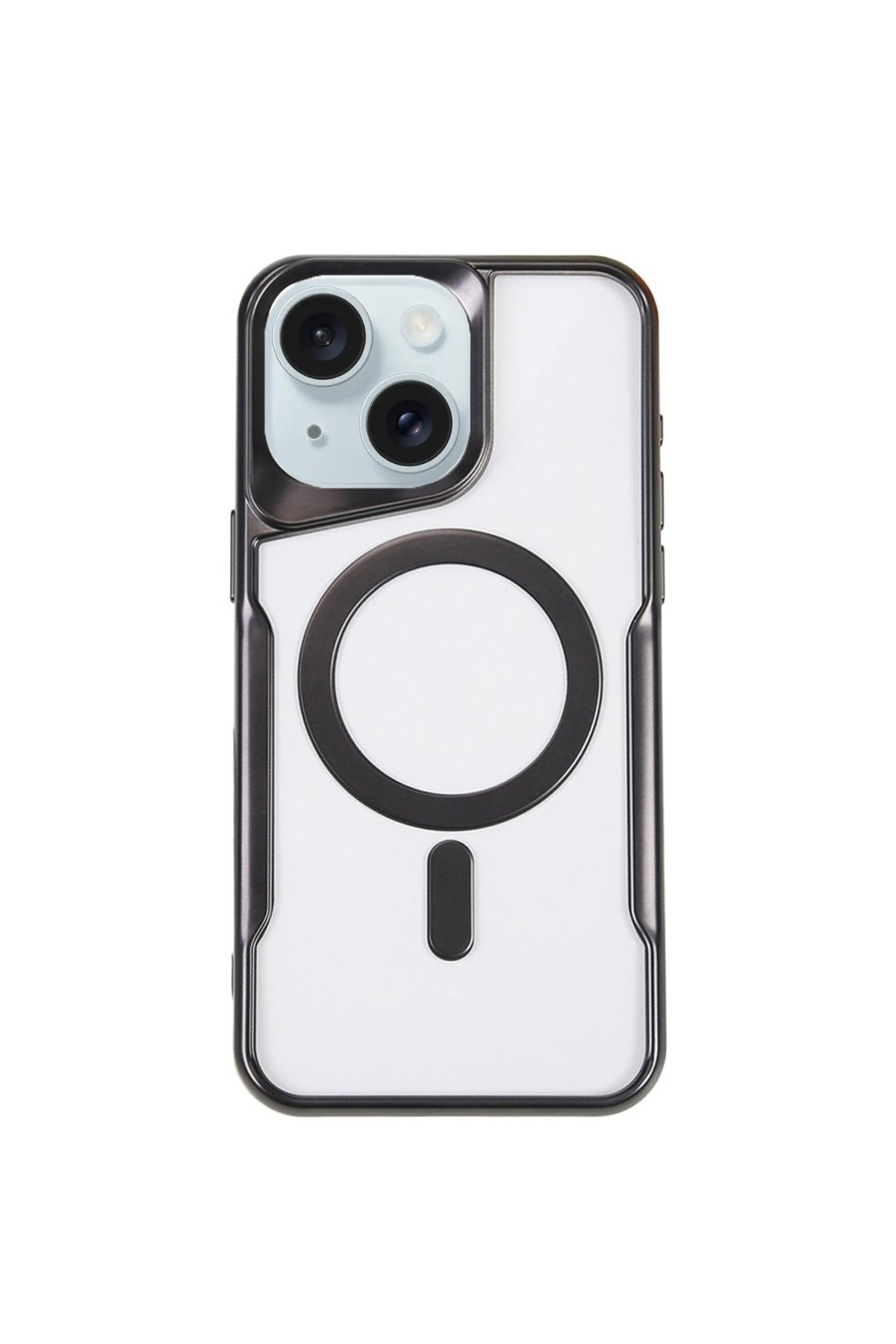  iPhone 15 Kılıf Boyi Magsafe Silikon Kapak - Siyah