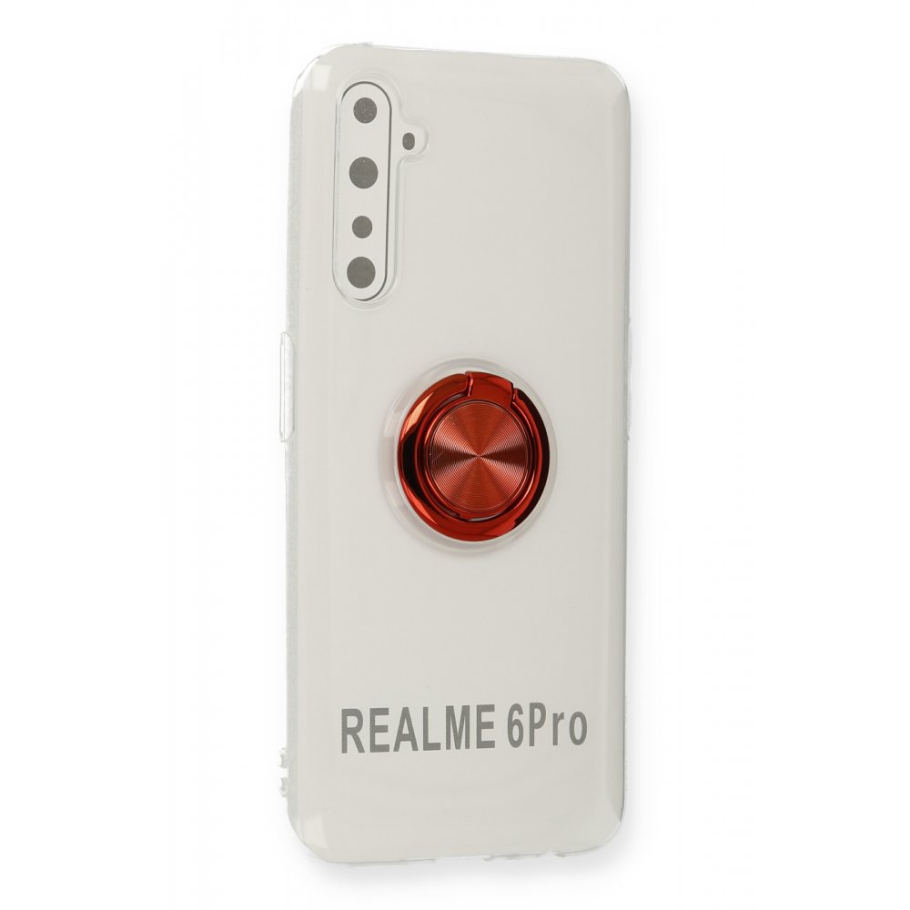 Realme 6 Pro Kılıf Gros Yüzüklü Silikon - Kırmızı  Realme 6 Pro Kılıf Gros Yüzüklü Silikon - Kırmızı