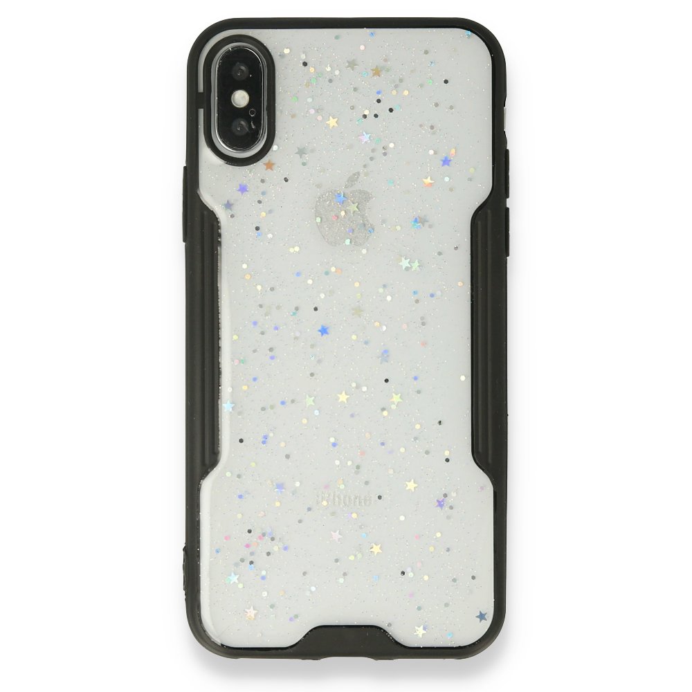 iPhone X Kılıf Platin Simli Silikon - Siyah  iPhone X Kılıf Platin Simli Silikon - Siyah
