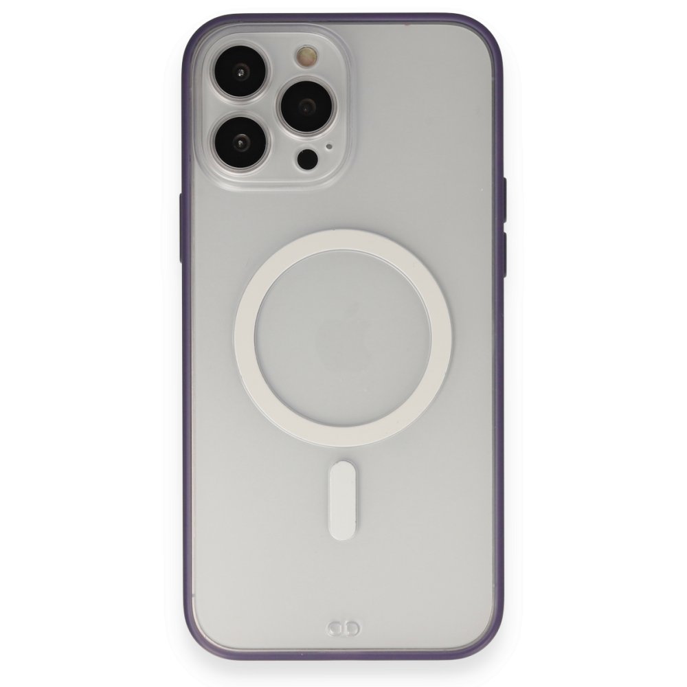  iPhone 13 Pro Kılıf Grand Magneticsafe Kapak - Mor