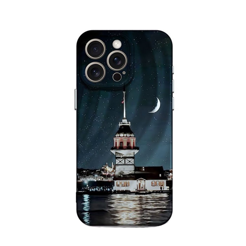  iPhone 15 Pro Kılıf Crew Desenli Kapak - Kız Kulesi