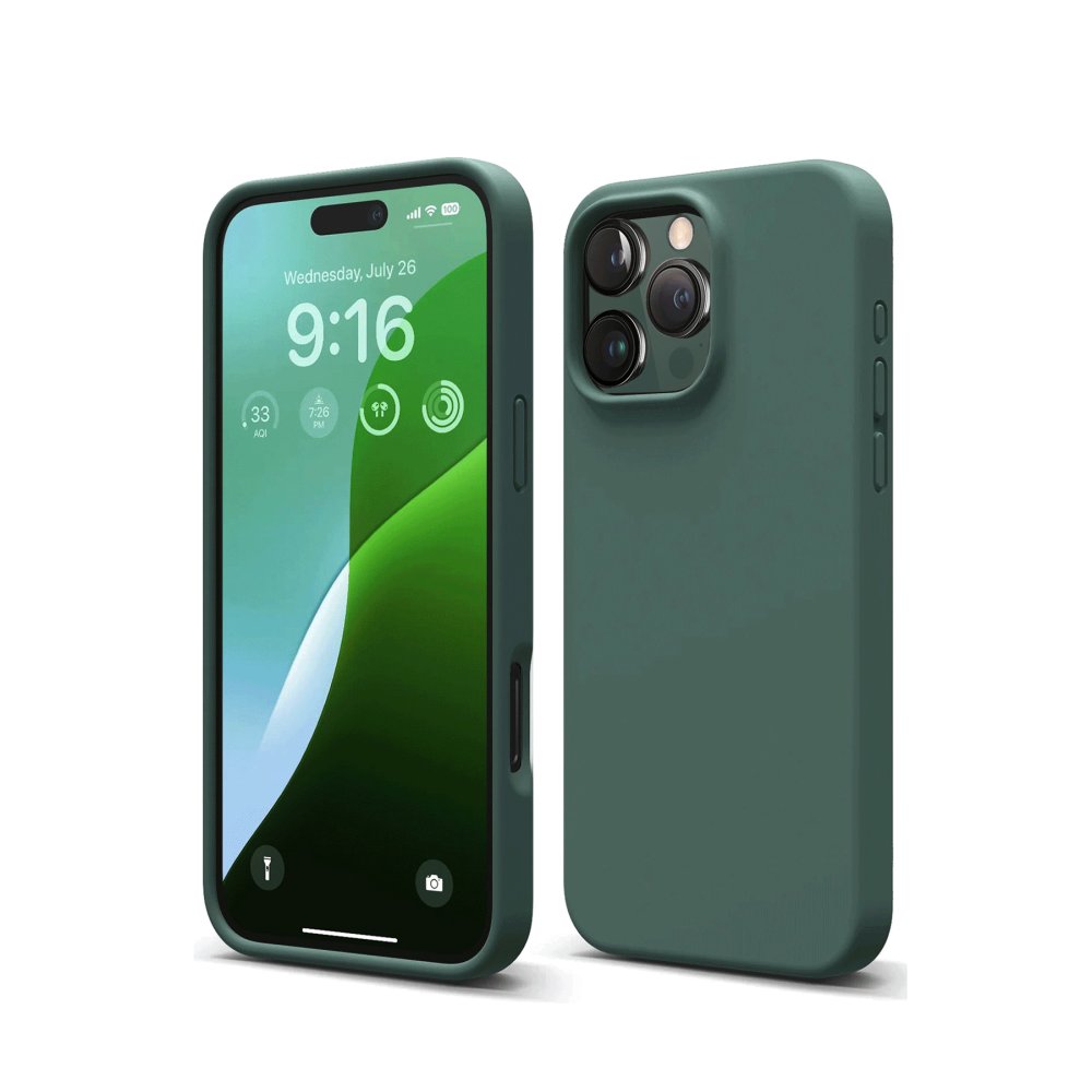  iPhone 16 Pro Kılıf Nano içi Kadife Silikon - Koyu Yeşil