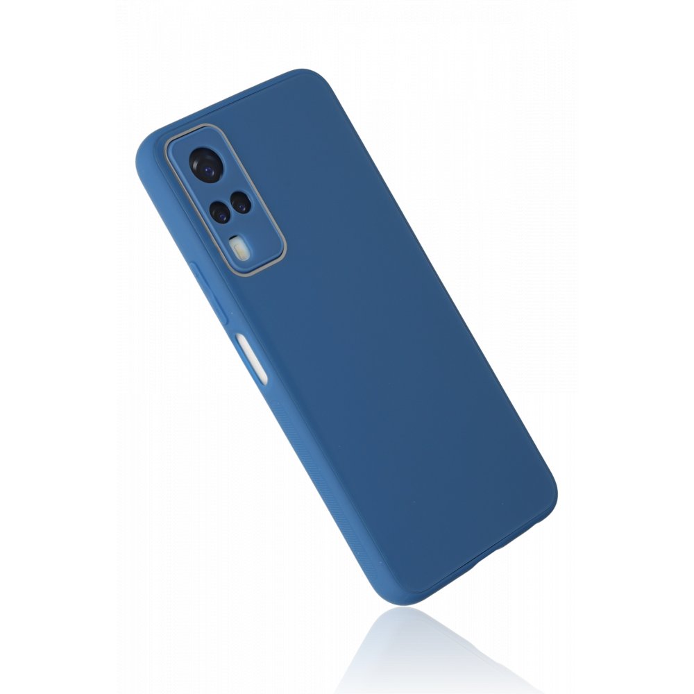  Vivo Y51 Kılıf Glass Kapak - Mavi