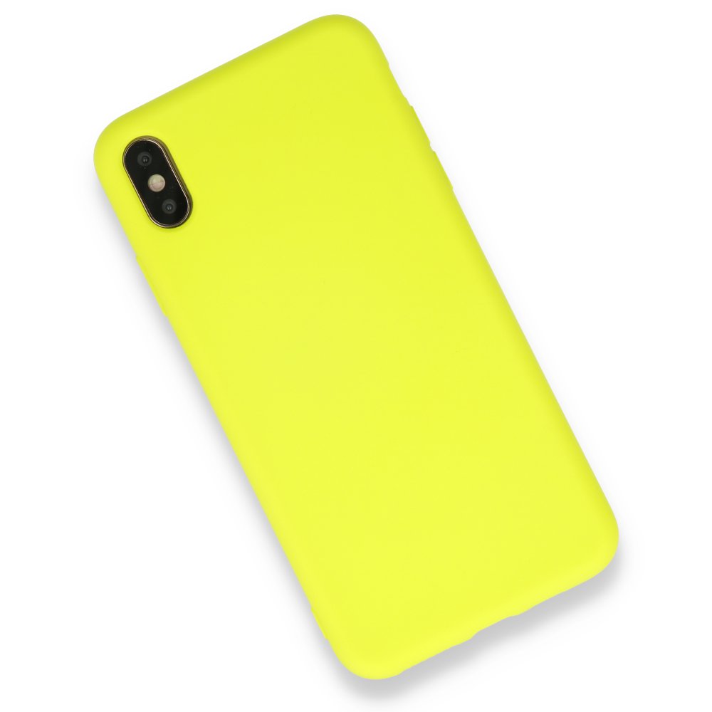 iPhone XS Max Kılıf Nano içi Kadife Silikon - Sarı  iPhone XS Max Kılıf Nano içi Kadife Silikon - Sarı