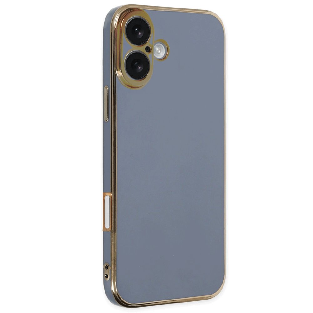 iPhone 16 Kılıf Volet Silikon - Mavi  iPhone 16 Kılıf Volet Silikon - Mavi