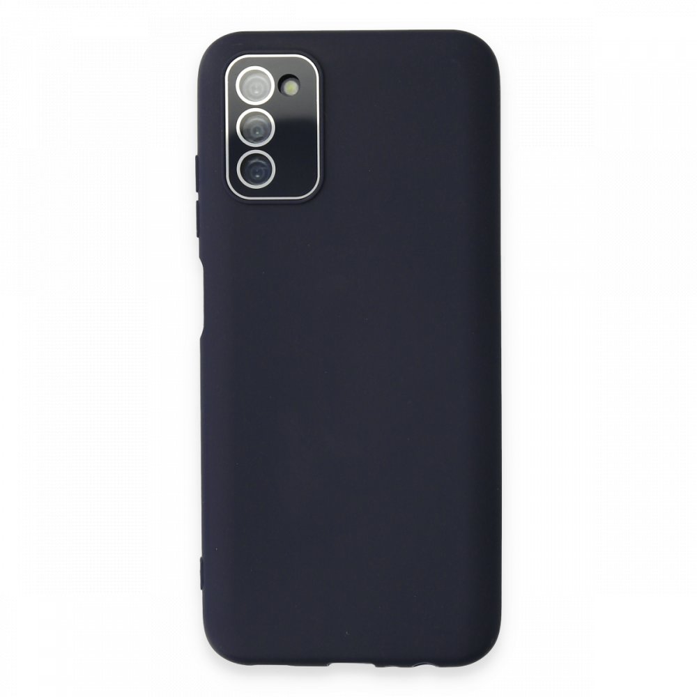  Samsung Galaxy A03S Kılıf Lansman Glass Kapak - Lacivert