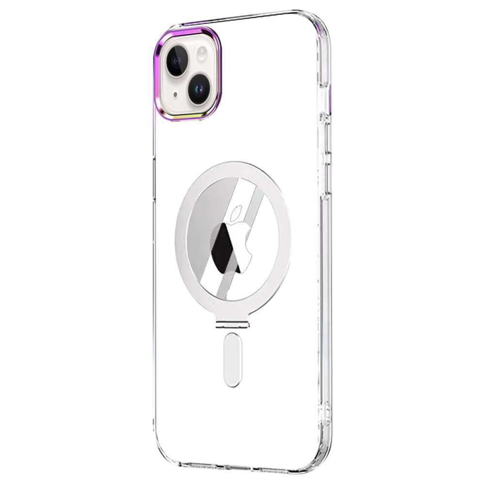  iPhone 15 Kılıf Mudo Magneticsafe Standlı Kapak - Şeffaf