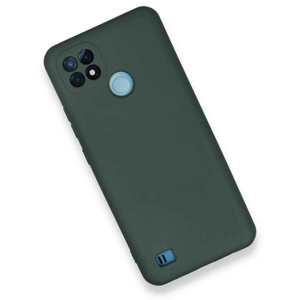 Realme C21 Kılıf Nano içi Kadife Silikon - Koyu Yeşil Realme C21 Kılıf Nano içi Kadife Silikon - Koyu Yeşil