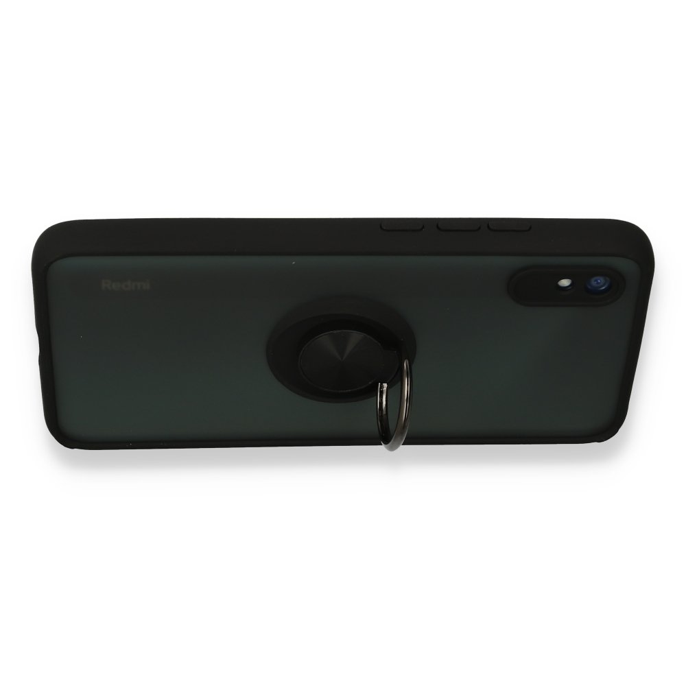 Redmi 9A Kılıf Montreal Yüzüklü Silikon Kapak - Siyah Redmi 9A Kılıf Montreal Yüzüklü Silikon Kapak - Siyah