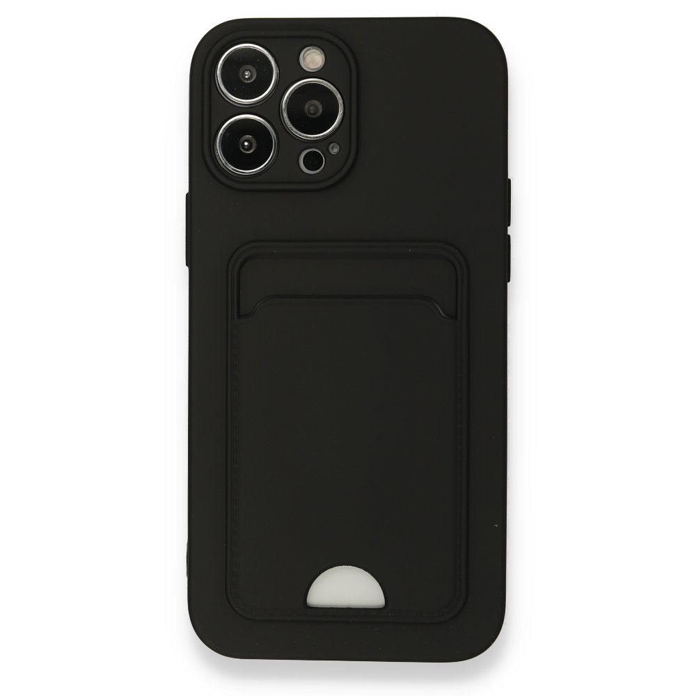 iPhone 13 Pro Max Kılıf Kelvin Kartvizitli Silikon - Siyah  iPhone 13 Pro Max Kılıf Kelvin Kartvizitli Silikon - Siyah