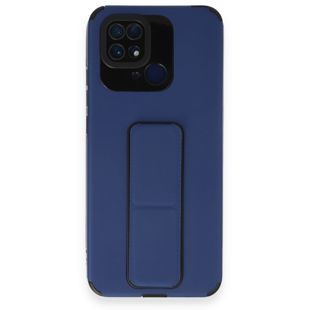 Xiaomi Poco C40 Kılıf Mega Standlı Silikon - Mavi Xiaomi Poco C40 Kılıf Mega Standlı Silikon - Mavi