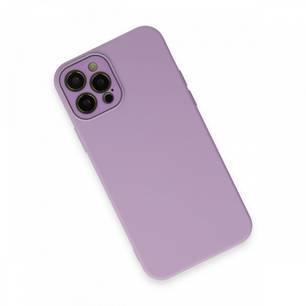  iPhone 12 Pro Max Kılıf Lansman Glass Kapak - Lila
