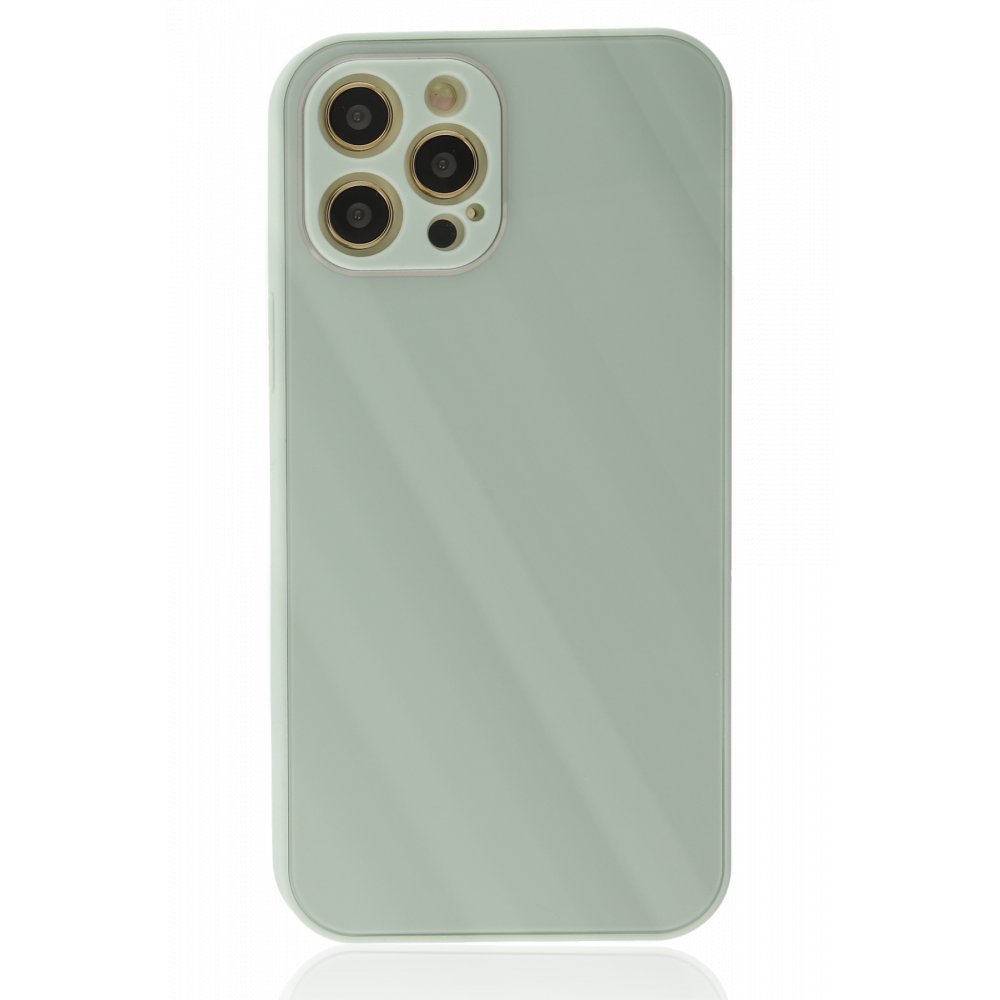  iPhone 12 Pro Kılıf Glass Kapak - Turkuaz