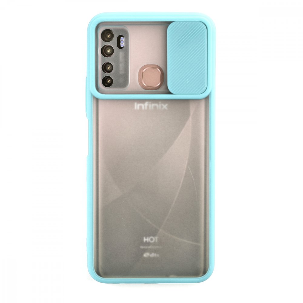  İnfinix Hot 9 Kılıf Palm Buzlu Kamera Sürgülü Silikon - Turkuaz
