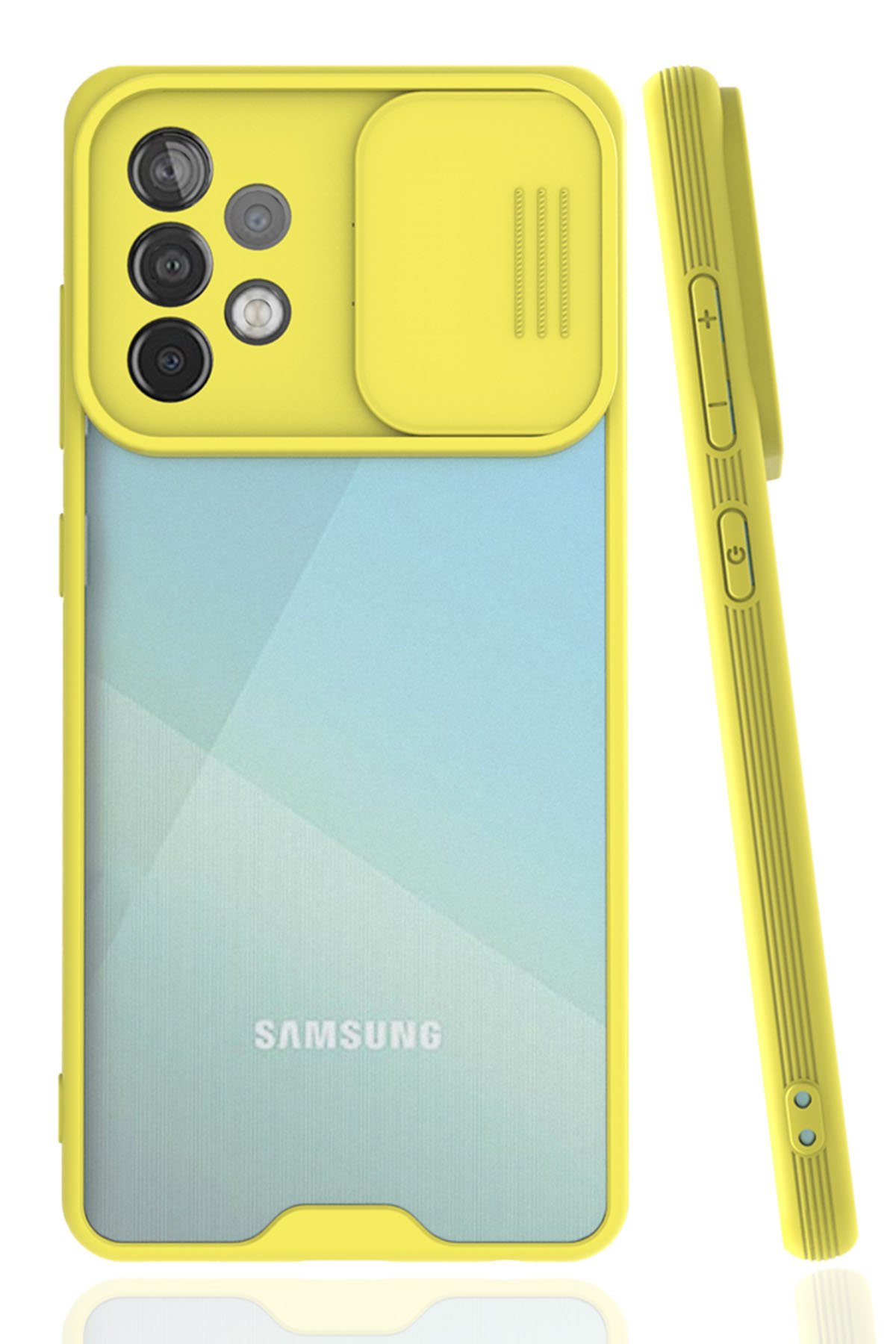  Samsung Galaxy A72 Kılıf Platin Kamera Koruma Silikon - Sarı