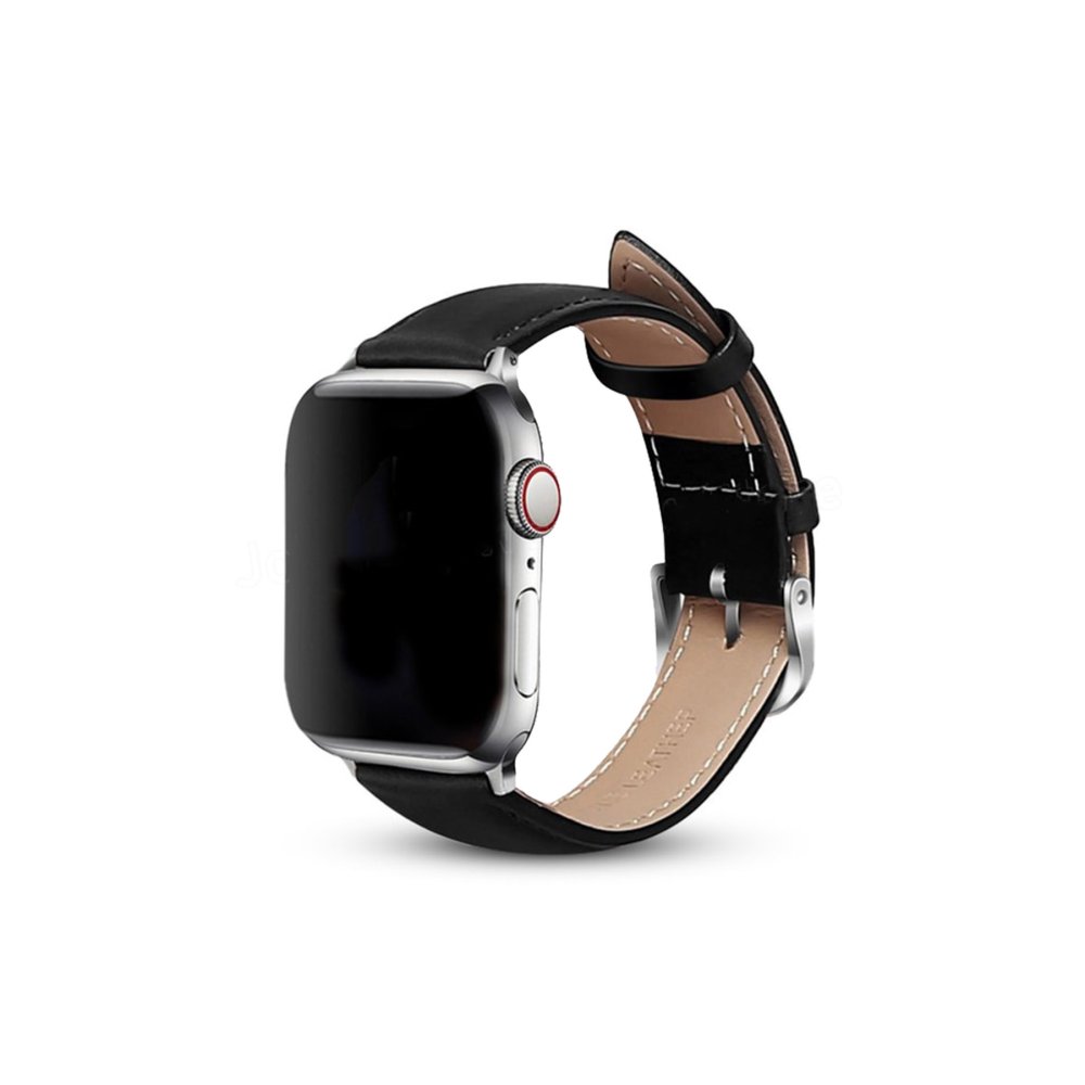  Apple Watch 44mm NL26 Deri Kordon - Siyah