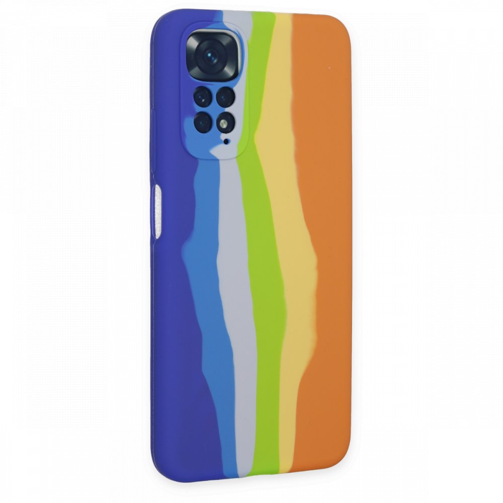 Redmi Note 11S Kılıf Ebruli Lansman Silikon - Mavi-Turuncu Redmi Note 11S Kılıf Ebruli Lansman Silikon - Mavi-Turuncu