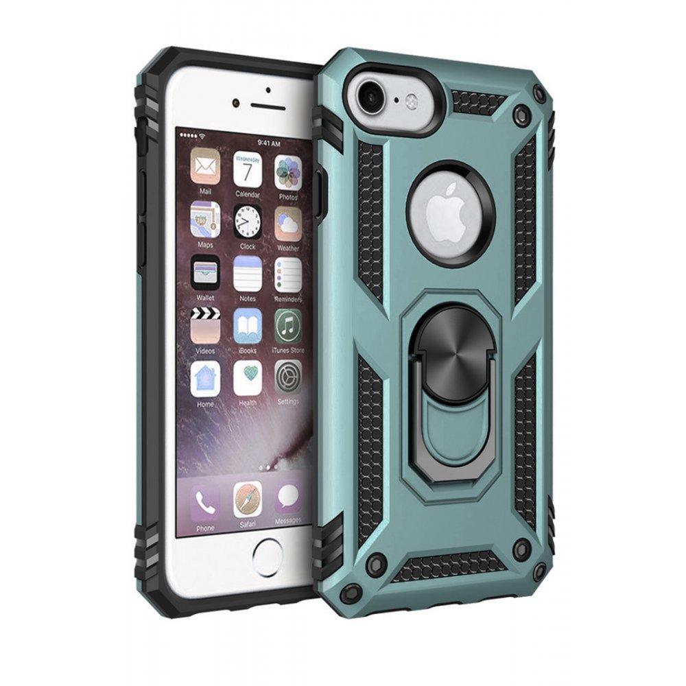  iPhone 6 Kılıf Sofya Yüzüklü Silikon Kapak - Yeşil