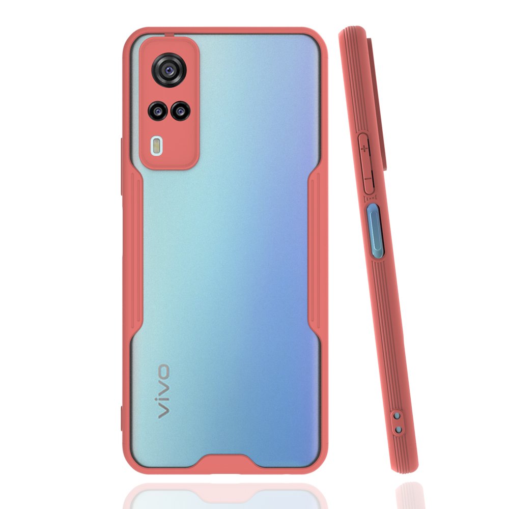  Vivo Y53S Kılıf Platin Silikon - Pembe