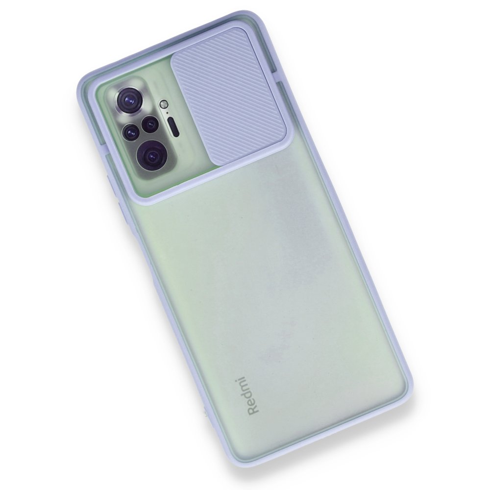 Redmi Note 10 Pro Kılıf Palm Buzlu Kamera Sürgülü Silikon - Lila