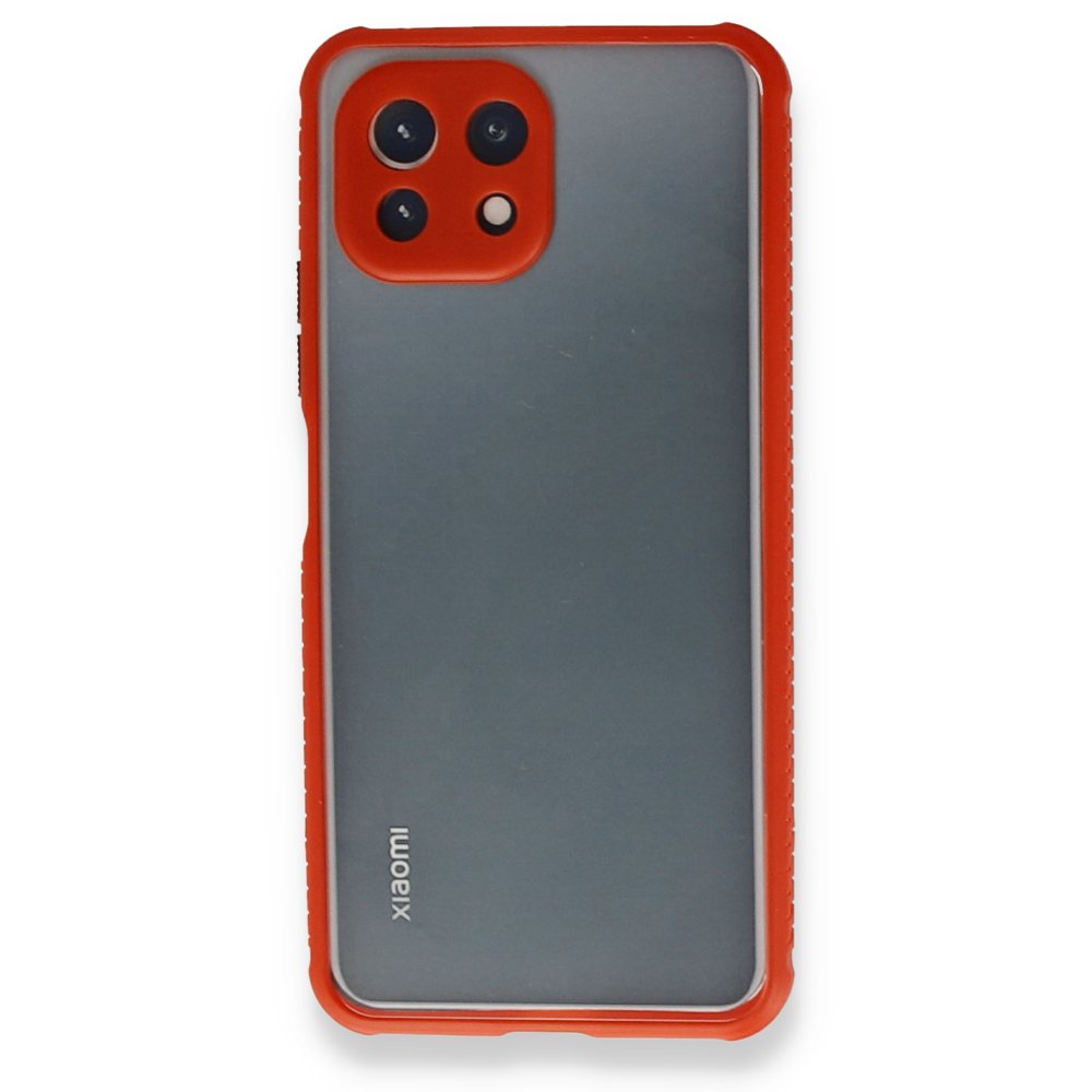 Xiaomi Mİ 11 Lite Kılıf Miami Şeffaf Silikon - Kırmızı  Xiaomi Mİ 11 Lite Kılıf Miami Şeffaf Silikon - Kırmızı