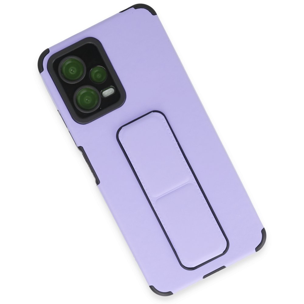 Redmi Note 12 5G Kılıf Mega Standlı Silikon - Lila Redmi Note 12 5G Kılıf Mega Standlı Silikon - Lila