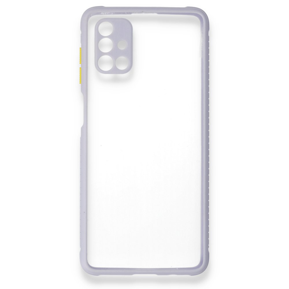  Samsung Galaxy M51 Kılıf Miami Şeffaf Silikon - Lila