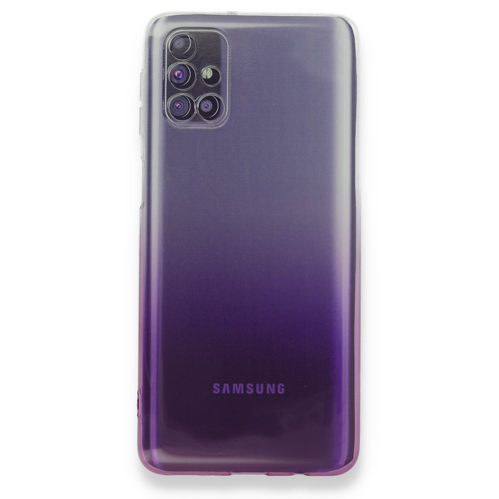  Samsung Galaxy M31S Kılıf Lüx Çift Renkli Silikon - Mor