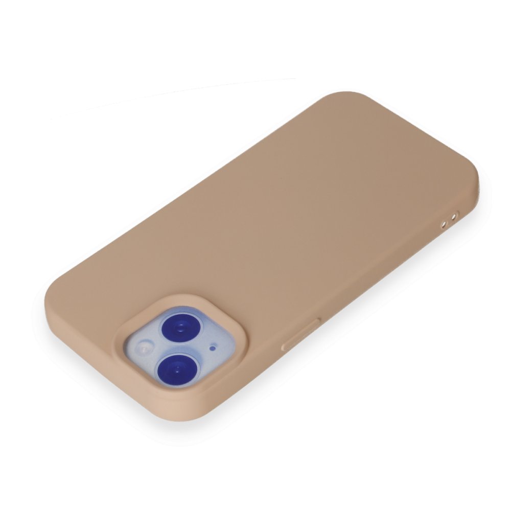  iPhone 15 Kılıf Nano içi Kadife Silikon - Pudra