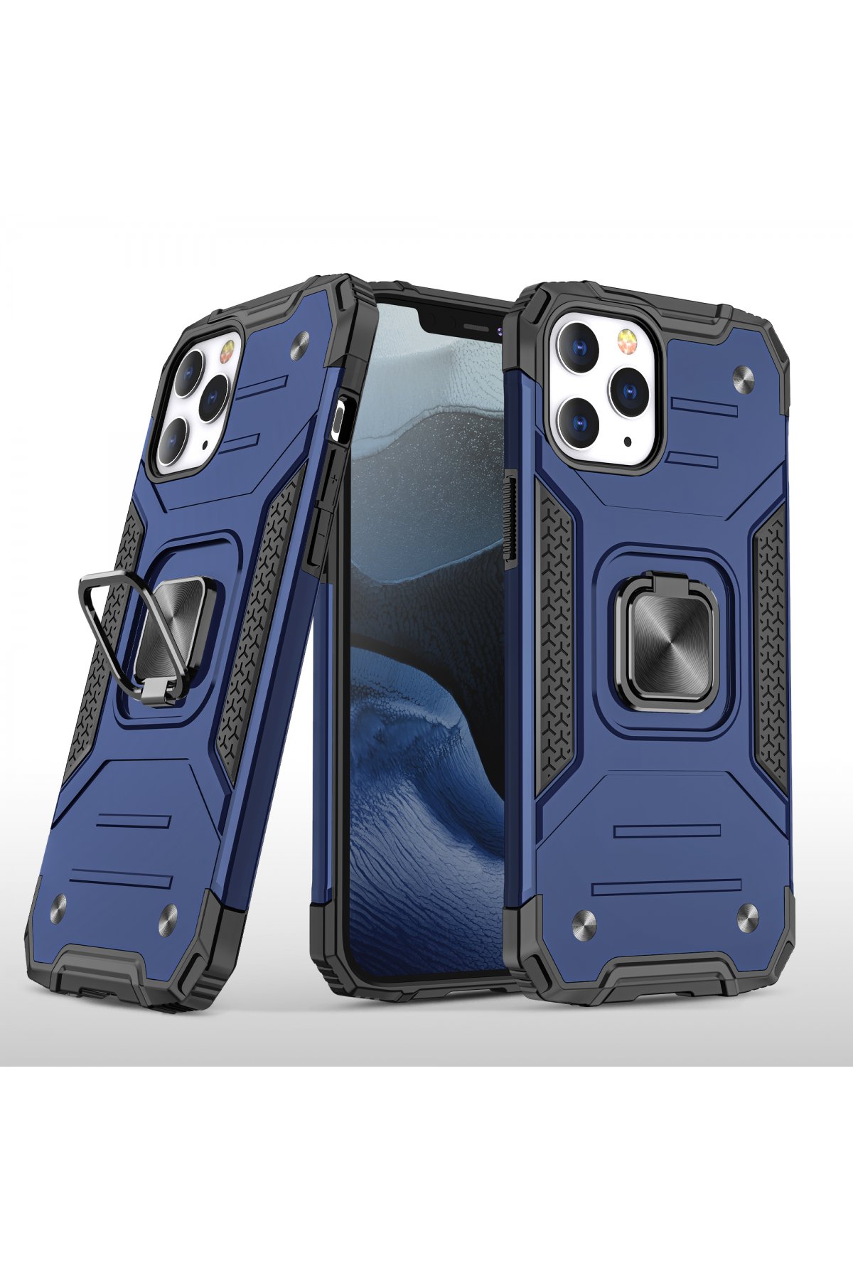 iPhone 12 Pro Kılıf Zegna Yüzüklü Silikon Kapak - Mavi iPhone 12 Pro Kılıf Zegna Yüzüklü Silikon Kapak - Mavi
