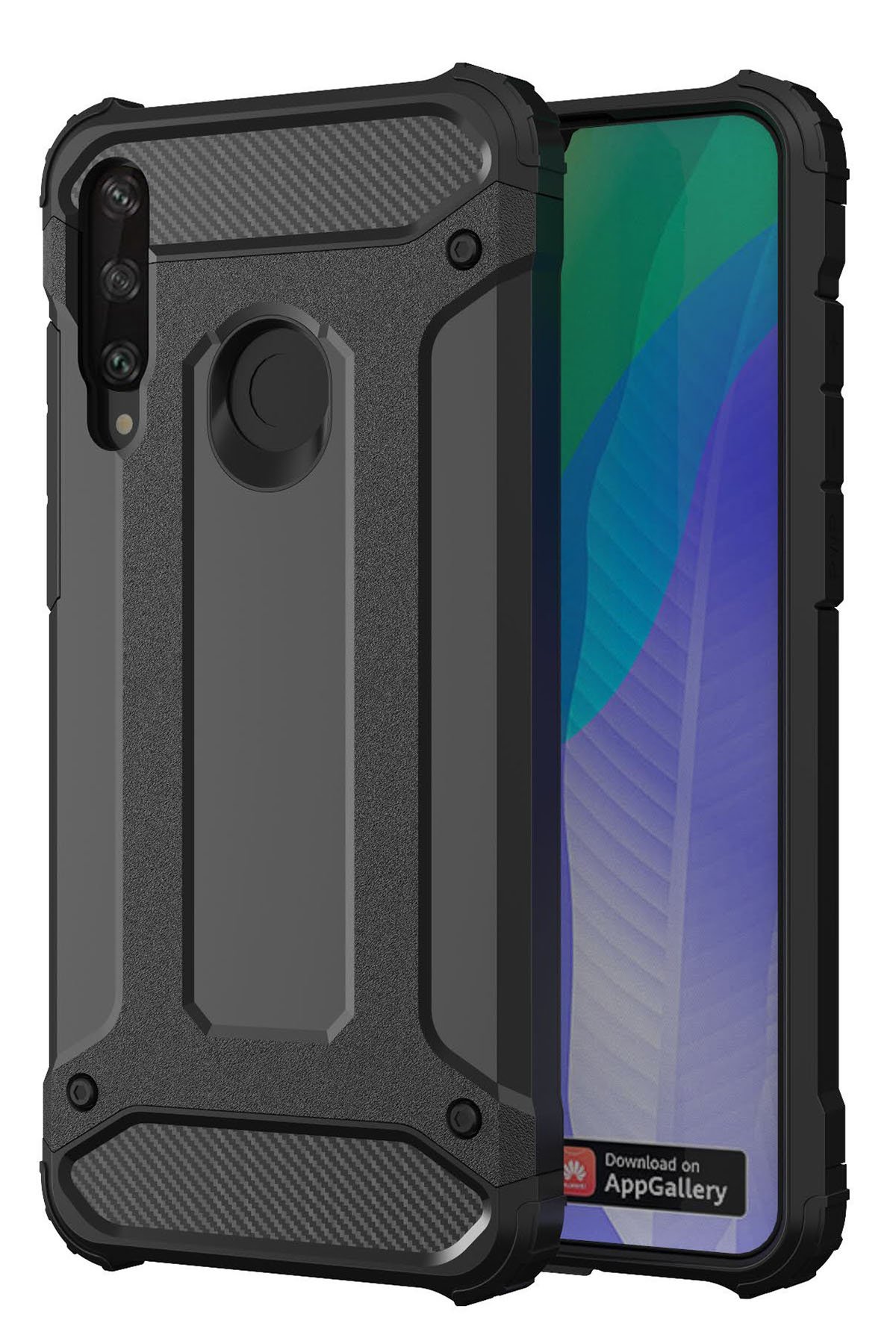 Huawei Y6P Kılıf Tank Silikon Kapak - Siyah Huawei Y6P Kılıf Tank Silikon Kapak - Siyah