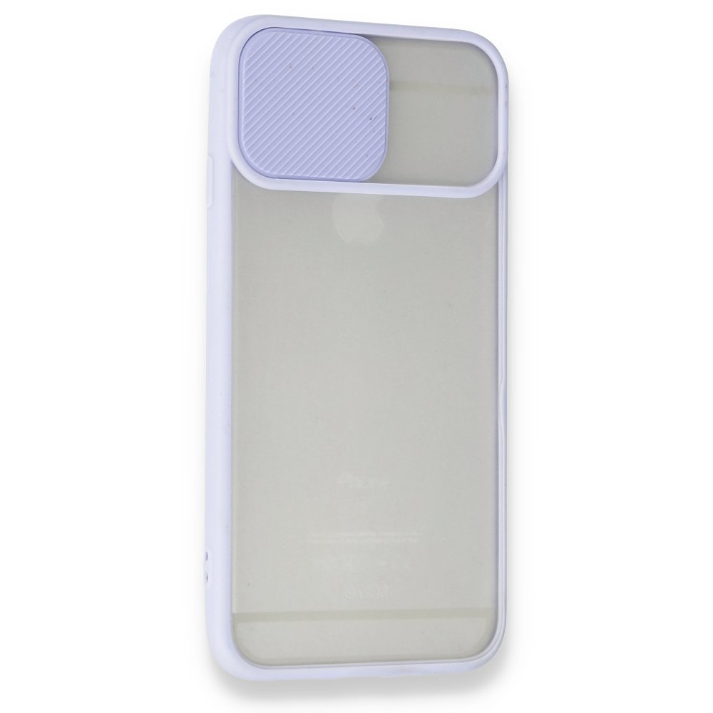  iPhone 6 Kılıf Palm Buzlu Kamera Sürgülü Silikon - Lila