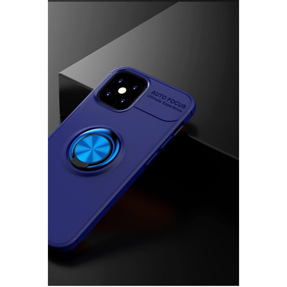iPhone 12 Mini Kılıf Range Yüzüklü Silikon - Mavi  iPhone 12 Mini Kılıf Range Yüzüklü Silikon - Mavi