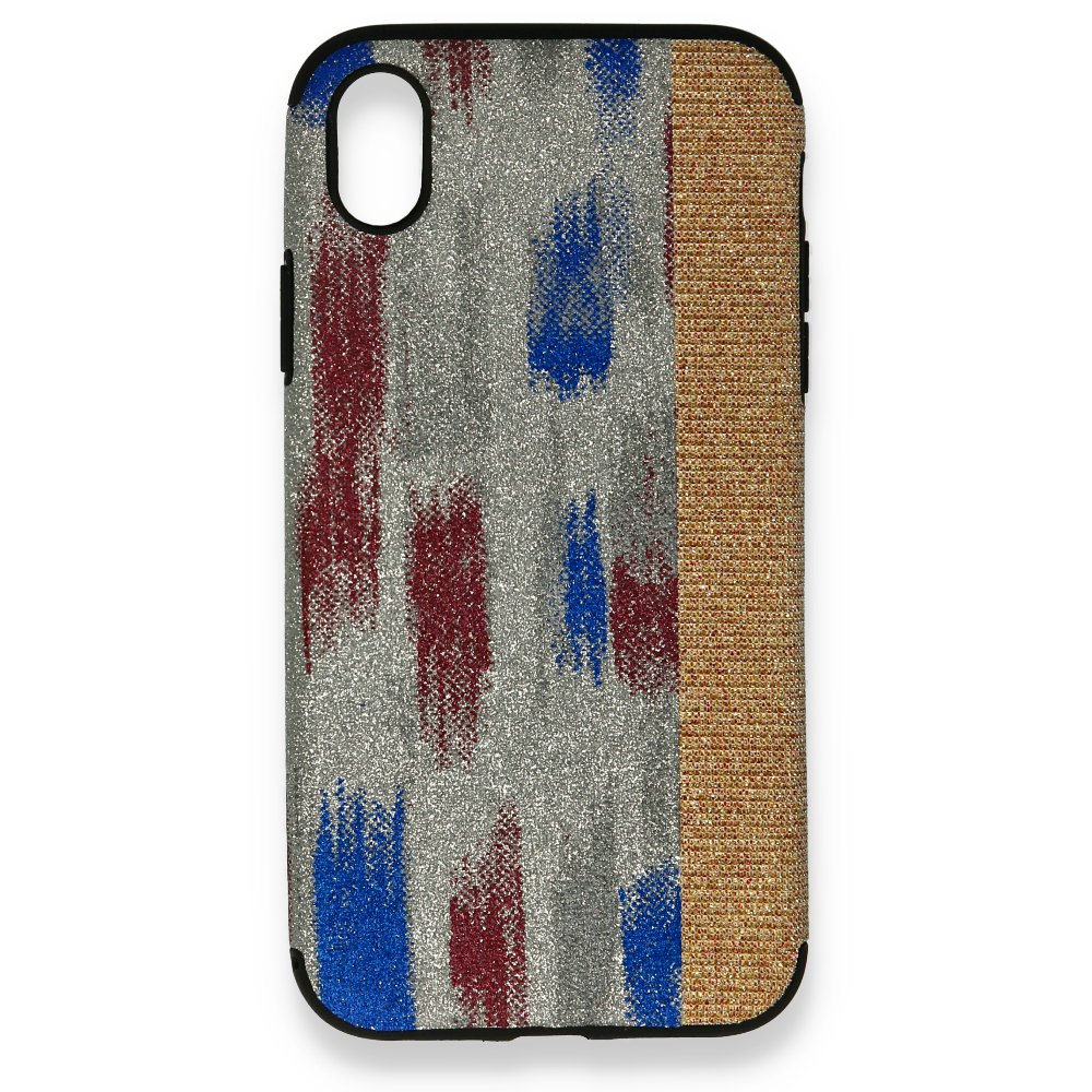  iPhone XR Kılıf Ottoman Simli Silikon - Gri