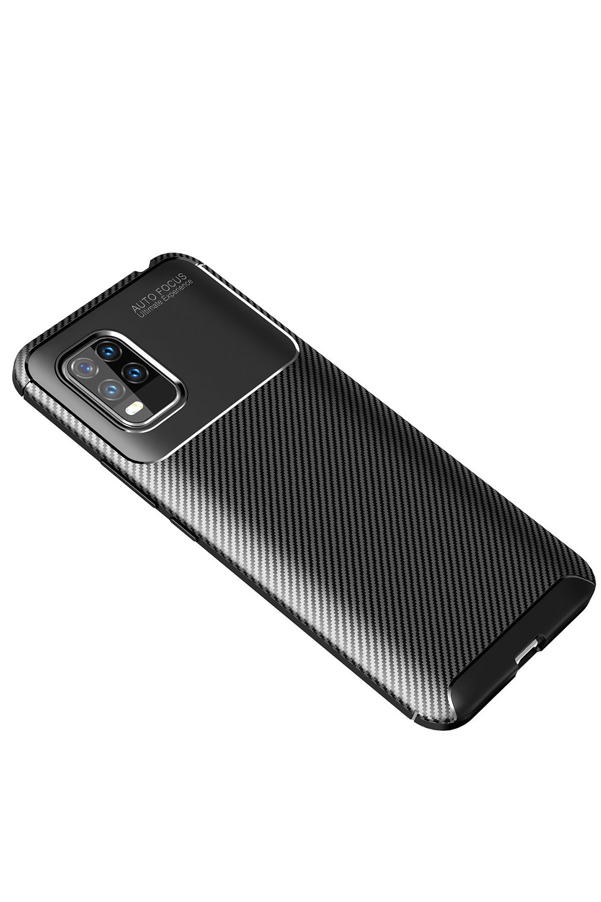 Xiaomi Mi 10 Lite Kılıf Auto Focus Karbon Kapak - Siyah Xiaomi Mi 10 Lite Kılıf Auto Focus Karbon Kapak - Siyah