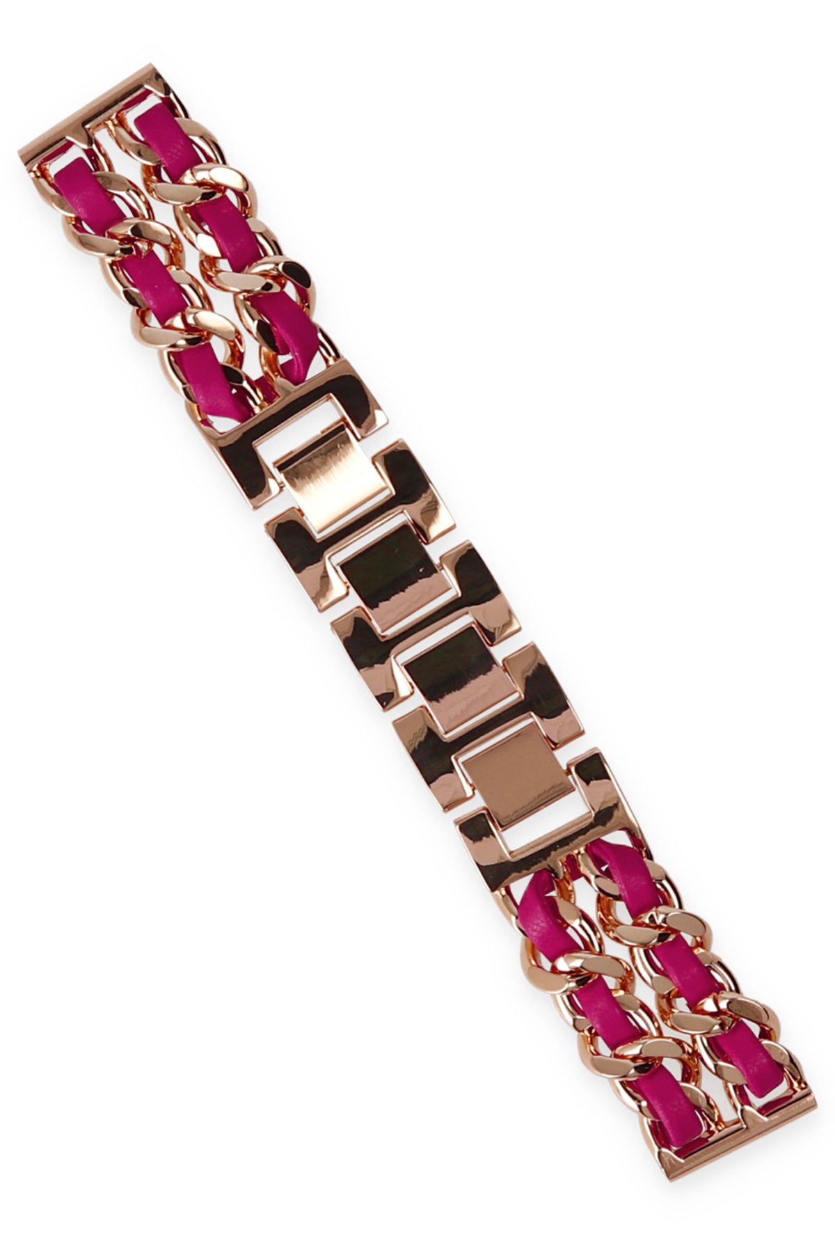  Watch 20mm KR406 Metal Bakla Kordon - Pembe