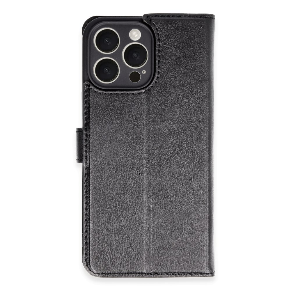  iPhone 16 Pro Max Kılıf Trend S Plus Kapaklı Kılıf - Siyah