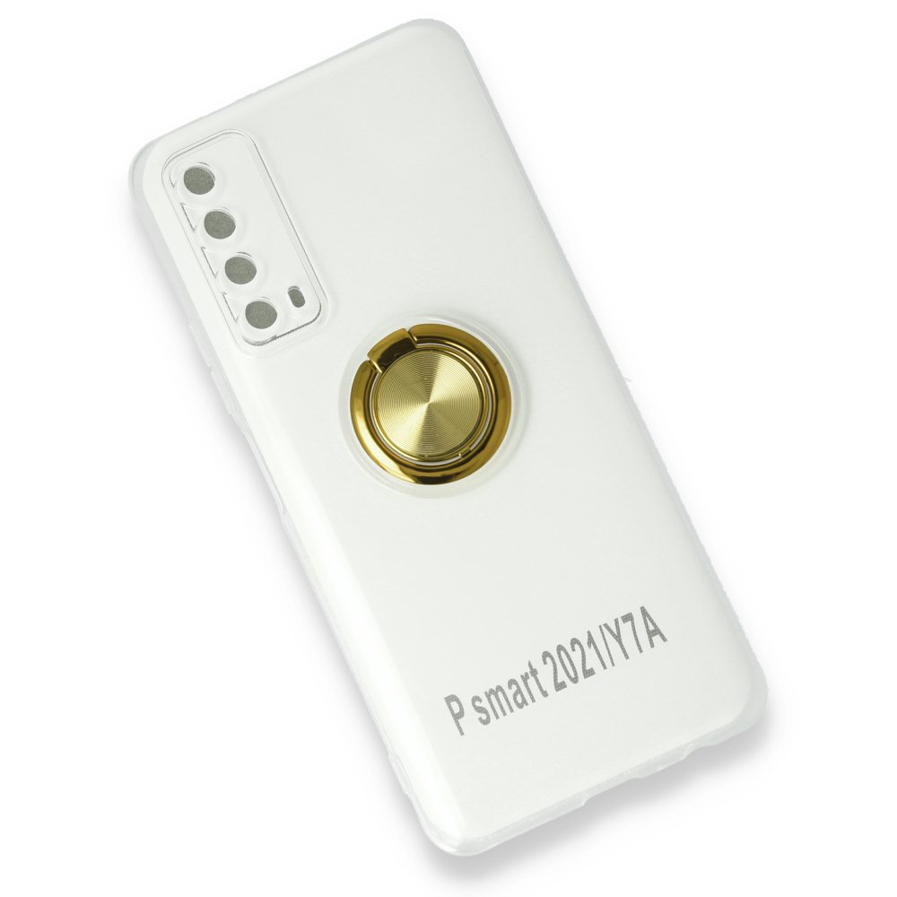 Huawei P Smart 2021 Kılıf Gros Yüzüklü Silikon - Gold  Huawei P Smart 2021 Kılıf Gros Yüzüklü Silikon - Gold