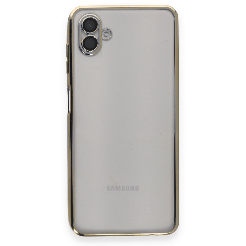  Samsung Galaxy A04 Kılıf Razer Lensli Silikon - Gold