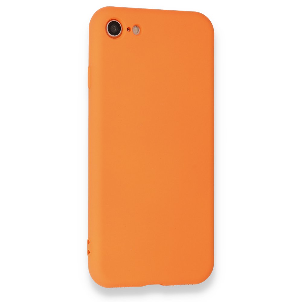 iPhone SE 2020 Kılıf Nano içi Kadife Silikon - Turuncu iPhone SE 2020 Kılıf Nano içi Kadife Silikon - Turuncu