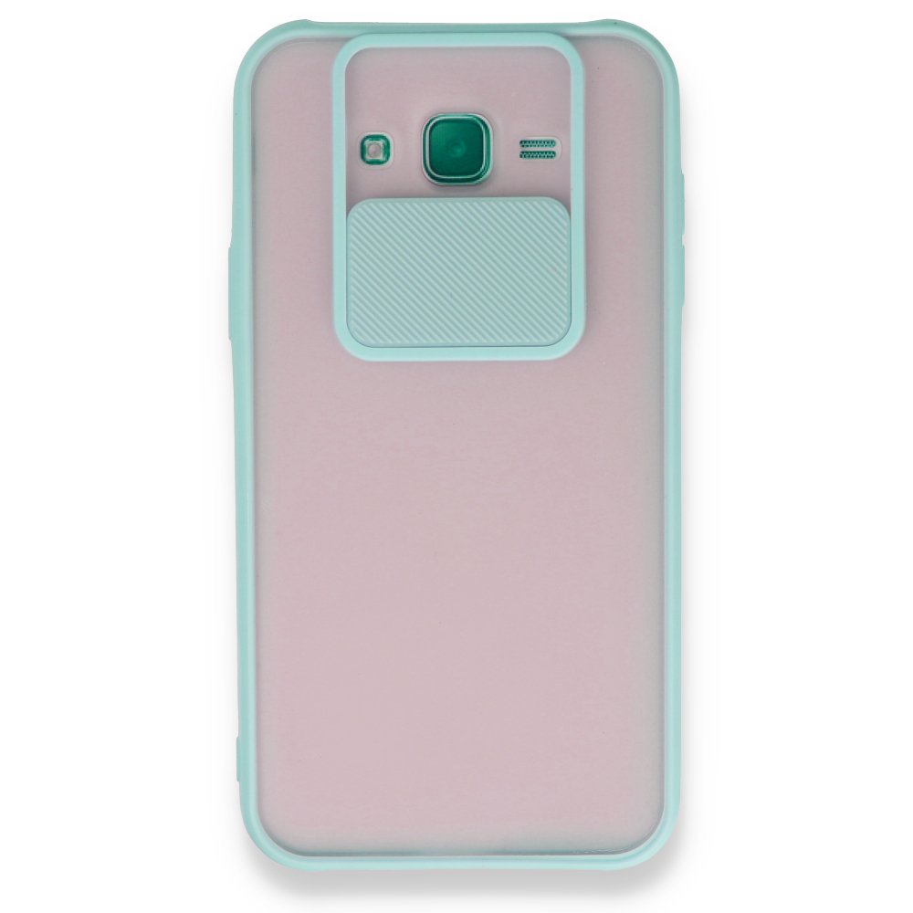  Samsung Galaxy J7 Kılıf Palm Buzlu Kamera Sürgülü Silikon - Turkuaz