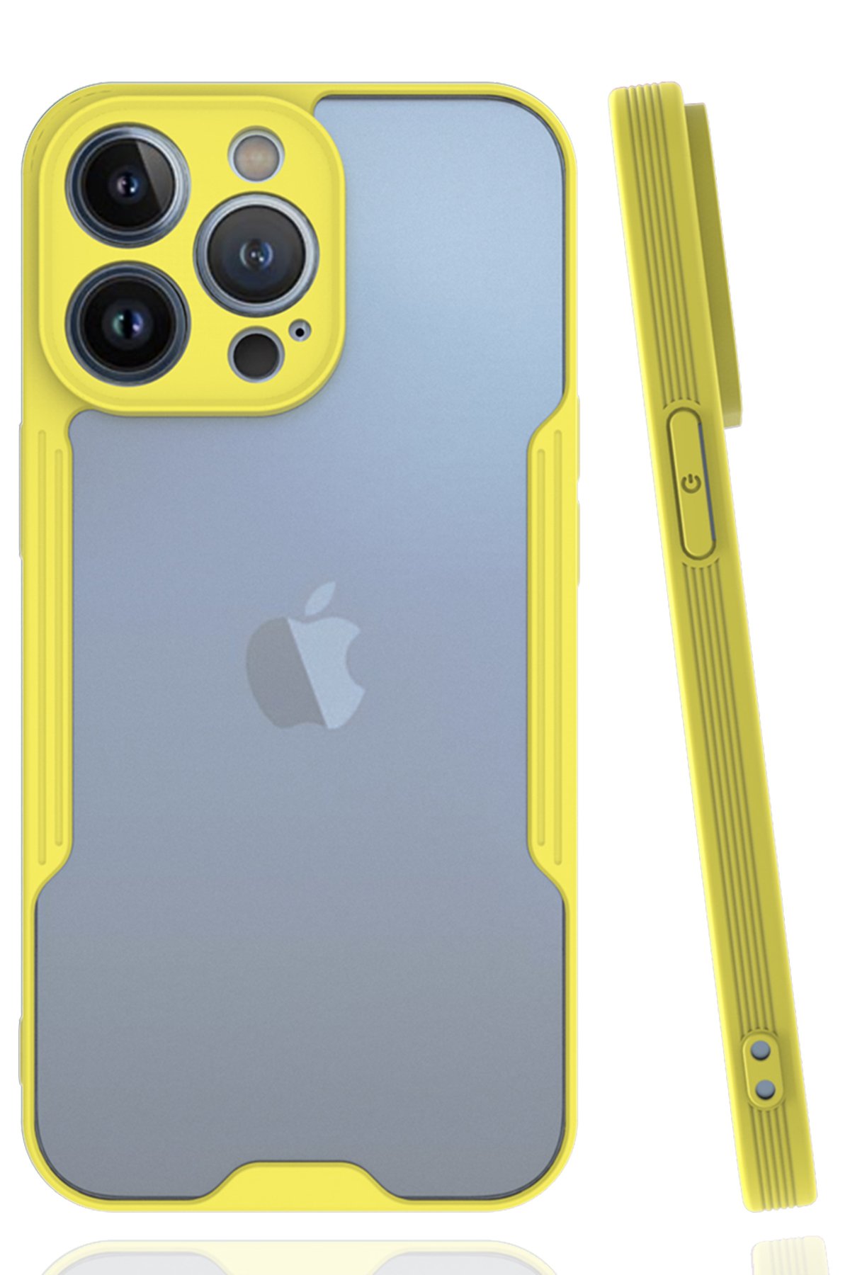  iPhone 14 Pro Max Kılıf Platin Silikon - Sarı