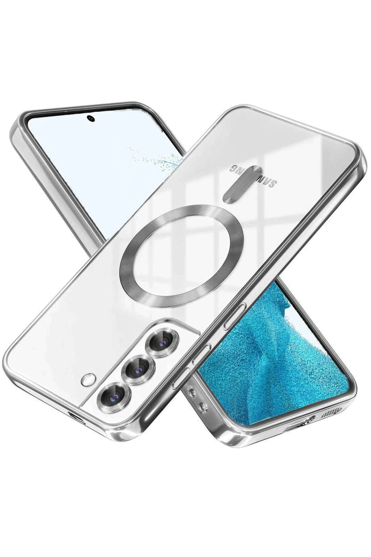  Samsung Galaxy S22 Kılıf Kross Magneticsafe Kapak - Titan Gri