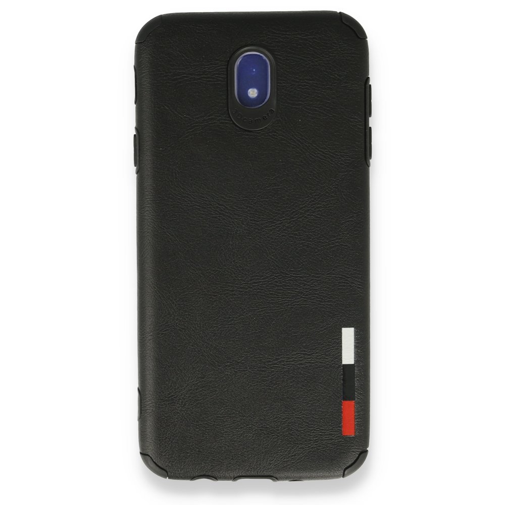  Samsung Galaxy J7 Pro / J730 Kılıf Loop Deri Silikon - Siyah