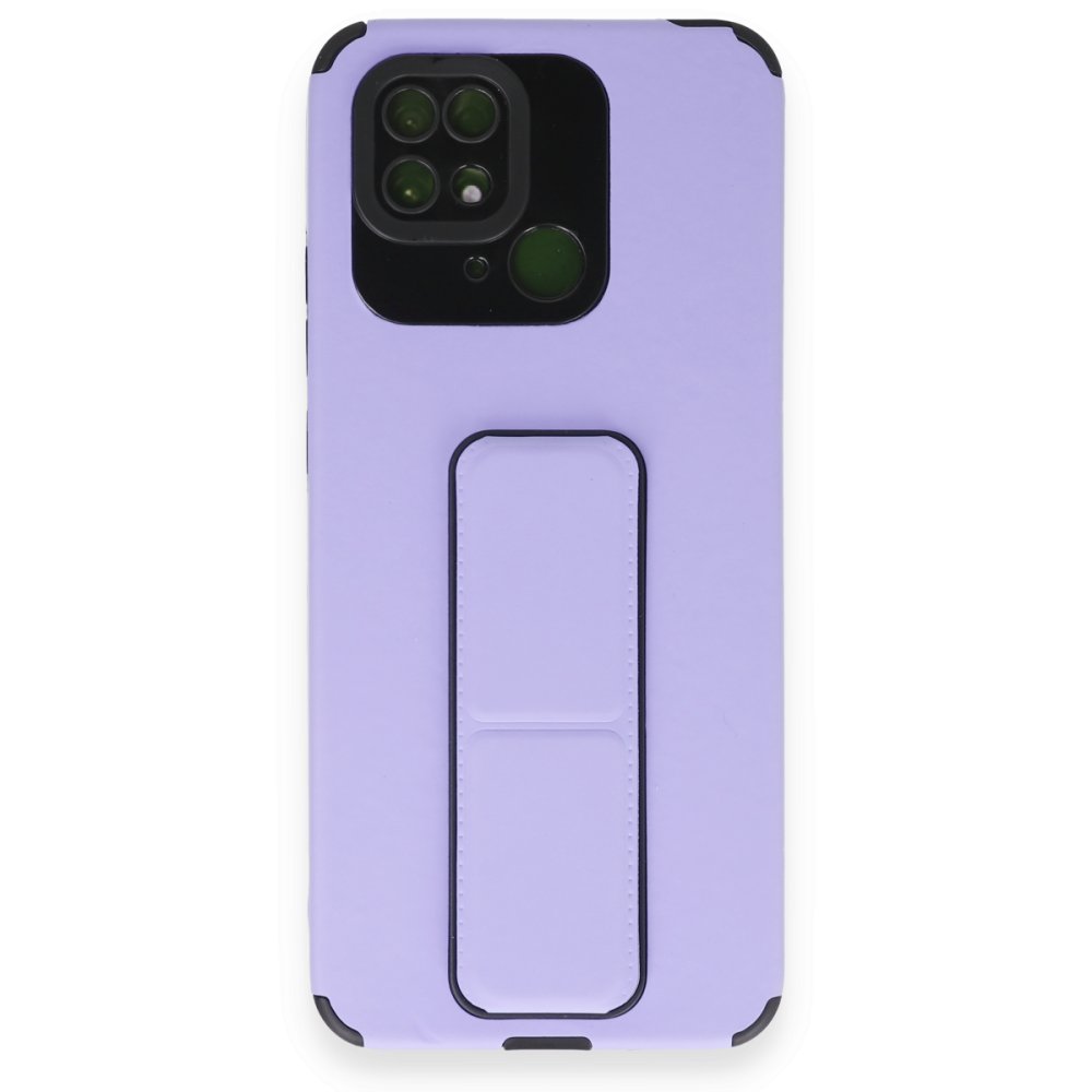 Xiaomi Poco C40 Kılıf Mega Standlı Silikon - Lila Xiaomi Poco C40 Kılıf Mega Standlı Silikon - Lila