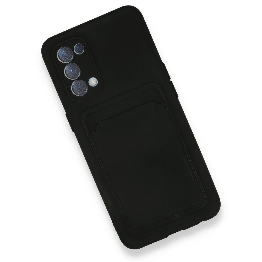  Oppo Reno 5 Kılıf Kelvin Kartvizitli Silikon - Siyah
