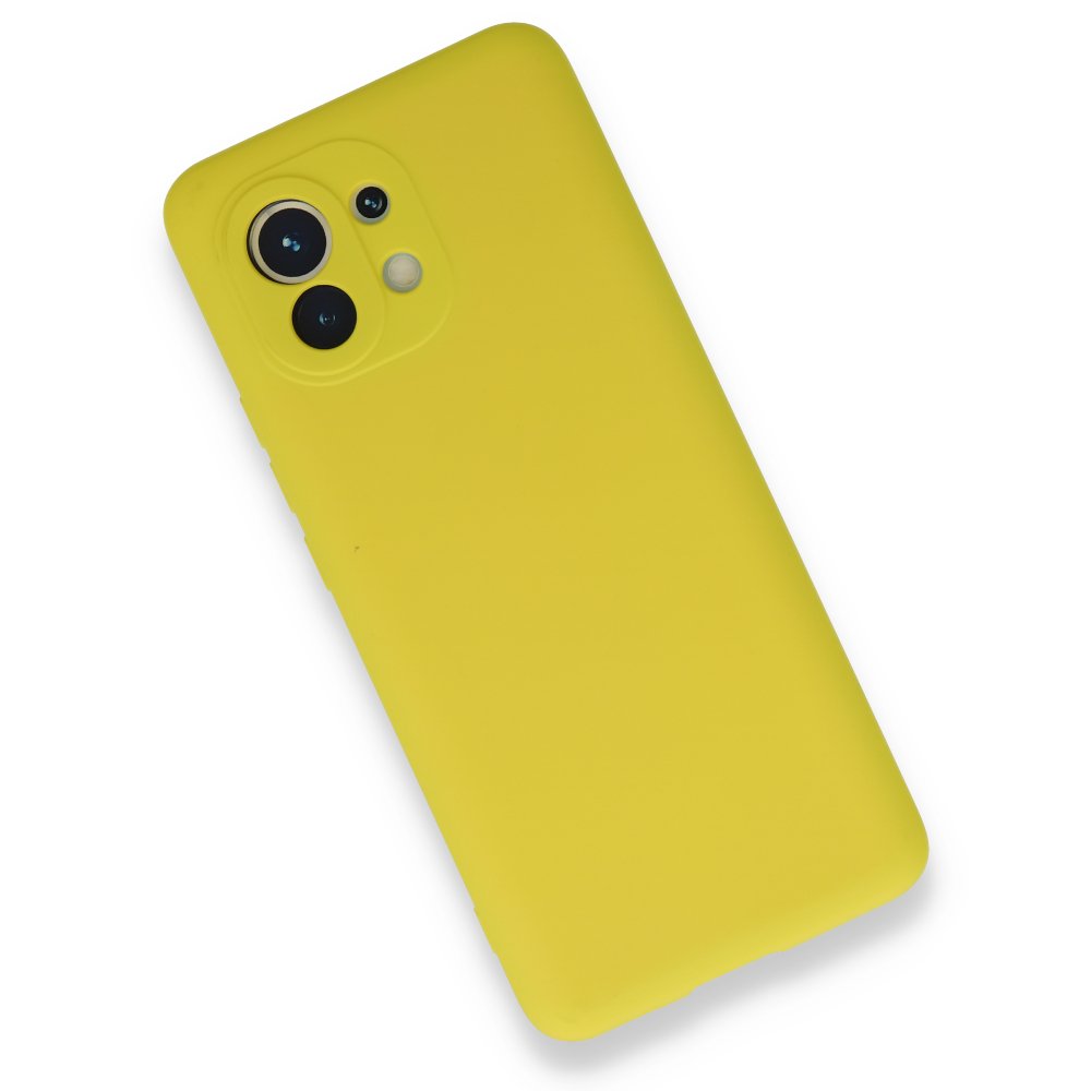Xiaomi Mi 11 Kılıf Nano içi Kadife Silikon - Sarı Xiaomi Mi 11 Kılıf Nano içi Kadife Silikon - Sarı