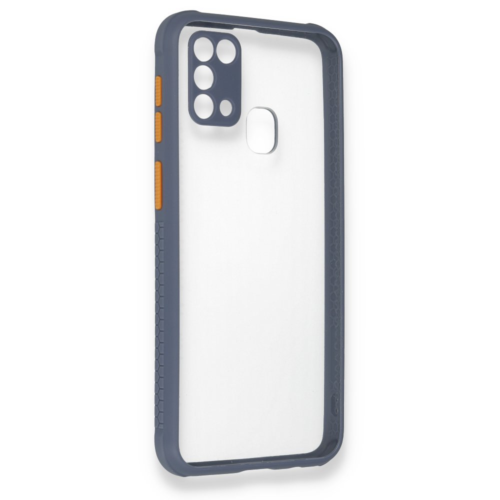  Samsung Galaxy M31 Kılıf Miami Şeffaf Silikon - Gri
