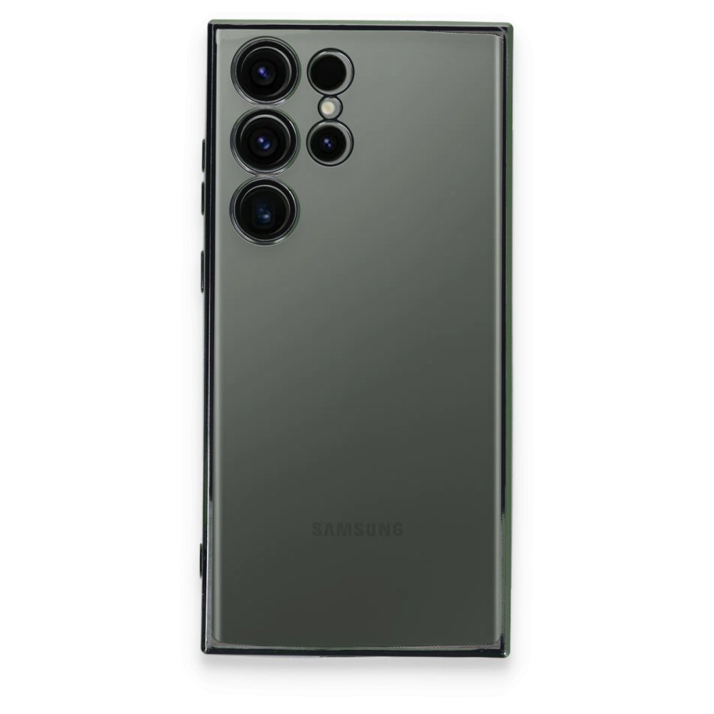  Samsung Galaxy S24 Ultra Kılıf Razer Lensli Silikon - Yeşil